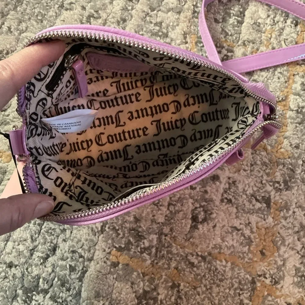 JUICY COUTURE EFFORTLESS GLOSSY SMALL CROSSBODY BAG! NWT!